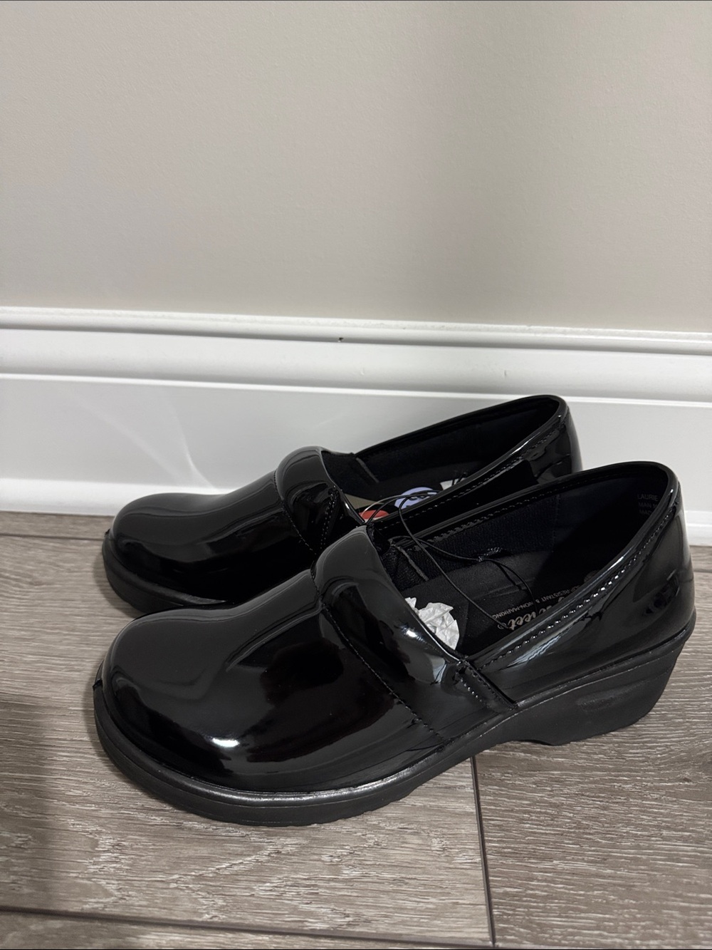 Easy street Women's Black Patent Slip-On Work Loafers